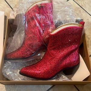 New Pink Sparkle Cowboy Boots